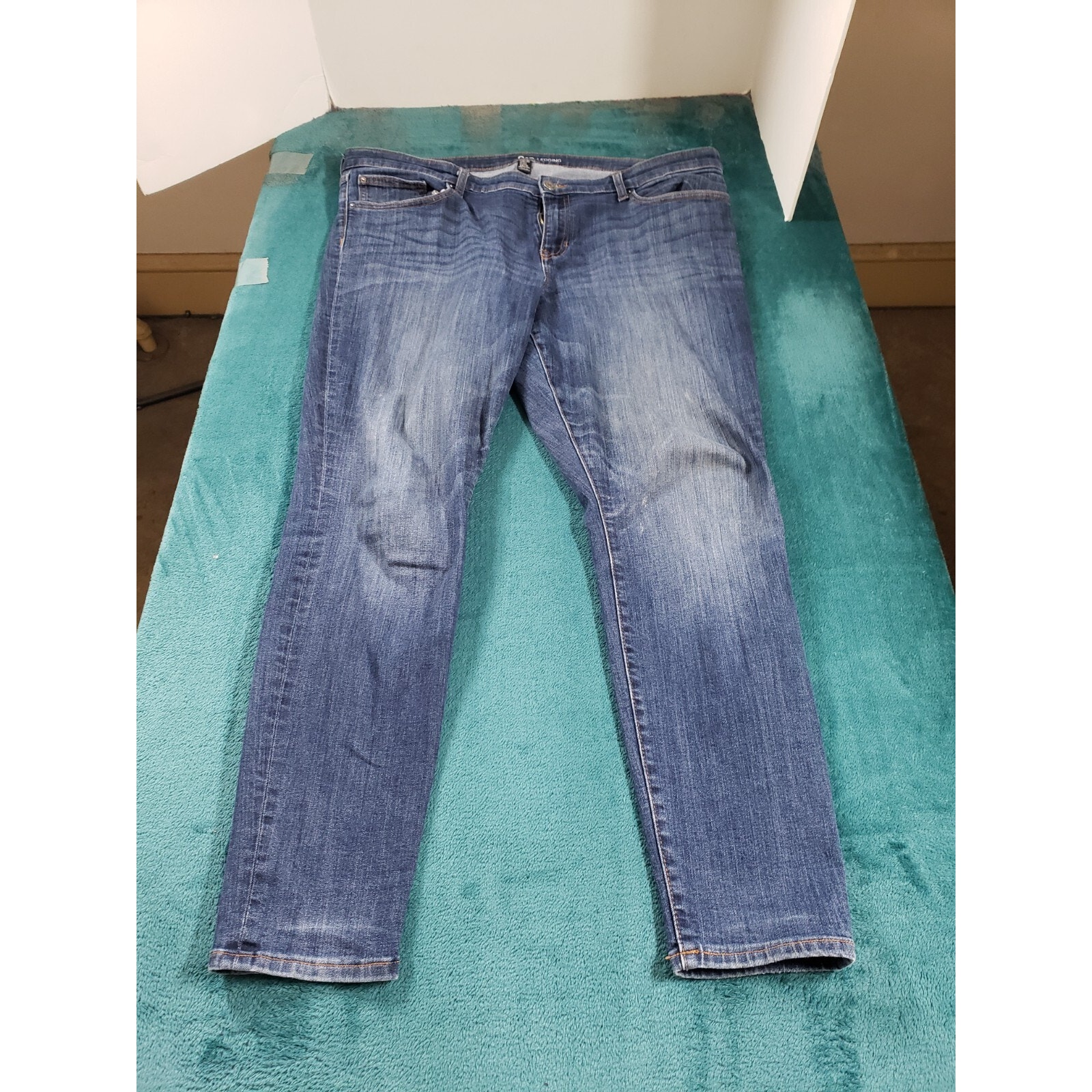 Gap Jeans Sz 18 Womens Blue Stretch Denim Pants Ladies Mid Rise Jegging Ankle